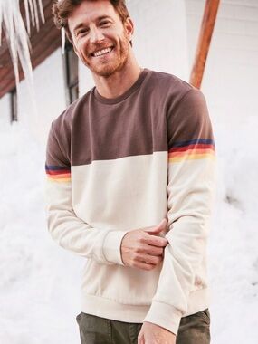 Marine Layer Re-Spun Striped Sweatshirt L